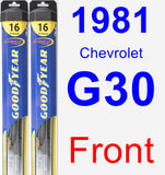 Front Wiper Blade Pack for 1981 Chevrolet G30 - Hybrid