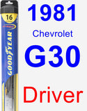 Driver Wiper Blade for 1981 Chevrolet G30 - Hybrid