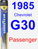 Passenger Wiper Blade for 1985 Chevrolet G30 - Hybrid