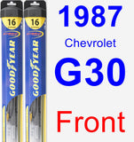 Front Wiper Blade Pack for 1987 Chevrolet G30 - Hybrid