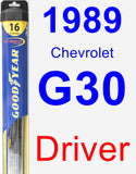 Driver Wiper Blade for 1989 Chevrolet G30 - Hybrid