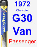 Passenger Wiper Blade for 1972 Chevrolet G30 Van - Hybrid