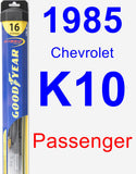 Passenger Wiper Blade for 1985 Chevrolet K10 - Hybrid