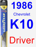 Driver Wiper Blade for 1986 Chevrolet K10 - Hybrid