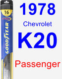 Passenger Wiper Blade for 1978 Chevrolet K20 - Hybrid