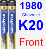 Front Wiper Blade Pack for 1980 Chevrolet K20 - Hybrid