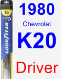 Driver Wiper Blade for 1980 Chevrolet K20 - Hybrid