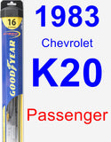 Passenger Wiper Blade for 1983 Chevrolet K20 - Hybrid