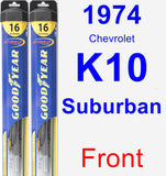 Front Wiper Blade Pack for 1974 Chevrolet K10 Suburban - Hybrid