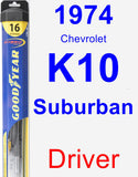 Driver Wiper Blade for 1974 Chevrolet K10 Suburban - Hybrid