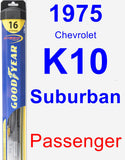 Passenger Wiper Blade for 1975 Chevrolet K10 Suburban - Hybrid