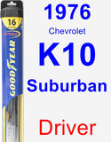 Driver Wiper Blade for 1976 Chevrolet K10 Suburban - Hybrid