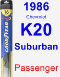 Passenger Wiper Blade for 1986 Chevrolet K20 Suburban - Hybrid