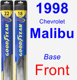 Front Wiper Blade Pack for 1998 Chevrolet Malibu - Hybrid