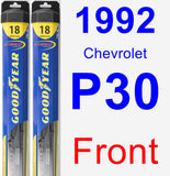 Front Wiper Blade Pack for 1992 Chevrolet P30 - Hybrid