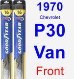 Front Wiper Blade Pack for 1970 Chevrolet P30 Van - Hybrid