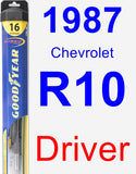 Driver Wiper Blade for 1987 Chevrolet R10 - Hybrid