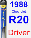 Driver Wiper Blade for 1988 Chevrolet R20 - Hybrid