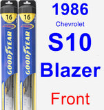 Front Wiper Blade Pack for 1986 Chevrolet S10 Blazer - Hybrid