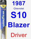 Driver Wiper Blade for 1987 Chevrolet S10 Blazer - Hybrid