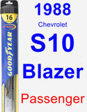 Passenger Wiper Blade for 1988 Chevrolet S10 Blazer - Hybrid