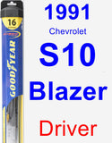 Driver Wiper Blade for 1991 Chevrolet S10 Blazer - Hybrid