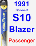 Passenger Wiper Blade for 1991 Chevrolet S10 Blazer - Hybrid