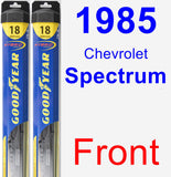 Front Wiper Blade Pack for 1985 Chevrolet Spectrum - Hybrid