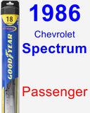 Passenger Wiper Blade for 1986 Chevrolet Spectrum - Hybrid