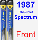 Front Wiper Blade Pack for 1987 Chevrolet Spectrum - Hybrid