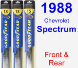 Front & Rear Wiper Blade Pack for 1988 Chevrolet Spectrum - Hybrid