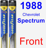 Front Wiper Blade Pack for 1988 Chevrolet Spectrum - Hybrid