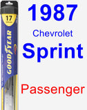 Passenger Wiper Blade for 1987 Chevrolet Sprint - Hybrid