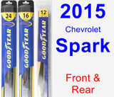 Front & Rear Wiper Blade Pack for 2015 Chevrolet Spark - Hybrid