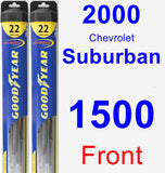Front Wiper Blade Pack for 2000 Chevrolet Suburban 1500 - Hybrid