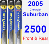 Front & Rear Wiper Blade Pack for 2005 Chevrolet Suburban 2500 - Hybrid