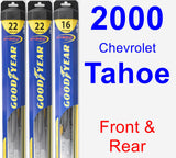 Front & Rear Wiper Blade Pack for 2000 Chevrolet Tahoe - Hybrid