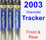 Front & Rear Wiper Blade Pack for 2003 Chevrolet Tracker - Hybrid