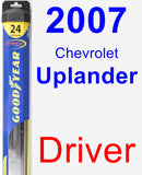 Driver Wiper Blade for 2007 Chevrolet Uplander - Hybrid