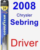 Driver Wiper Blade for 2008 Chrysler Sebring - Hybrid