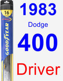 Driver Wiper Blade for 1983 Dodge 400 - Hybrid