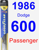 Passenger Wiper Blade for 1986 Dodge 600 - Hybrid