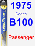 Passenger Wiper Blade for 1975 Dodge B100 - Hybrid