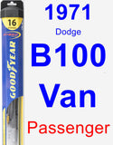 Passenger Wiper Blade for 1971 Dodge B100 Van - Hybrid