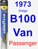 Passenger Wiper Blade for 1973 Dodge B100 Van - Hybrid