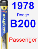 Passenger Wiper Blade for 1978 Dodge B200 - Hybrid