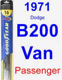 Passenger Wiper Blade for 1971 Dodge B200 Van - Hybrid