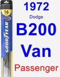 Passenger Wiper Blade for 1972 Dodge B200 Van - Hybrid