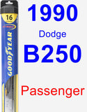 Passenger Wiper Blade for 1990 Dodge B250 - Hybrid