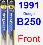 Front Wiper Blade Pack for 1991 Dodge B250 - Hybrid